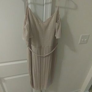 Champagne off shoulder dress